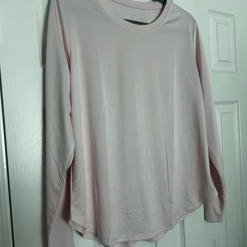 Light Pink Long Sleeve Women's Workout Top